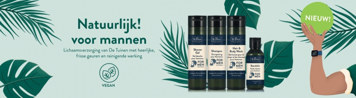 Nieuw bij Holland & Barrett: verzorgingsproducten van De Tuinen, speciaal voor mannen